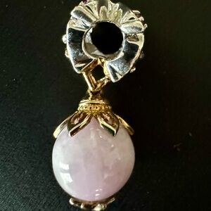 Michael Valitutti 18K Gold And Silver With Kunzite Gemstone with Garnet Accents